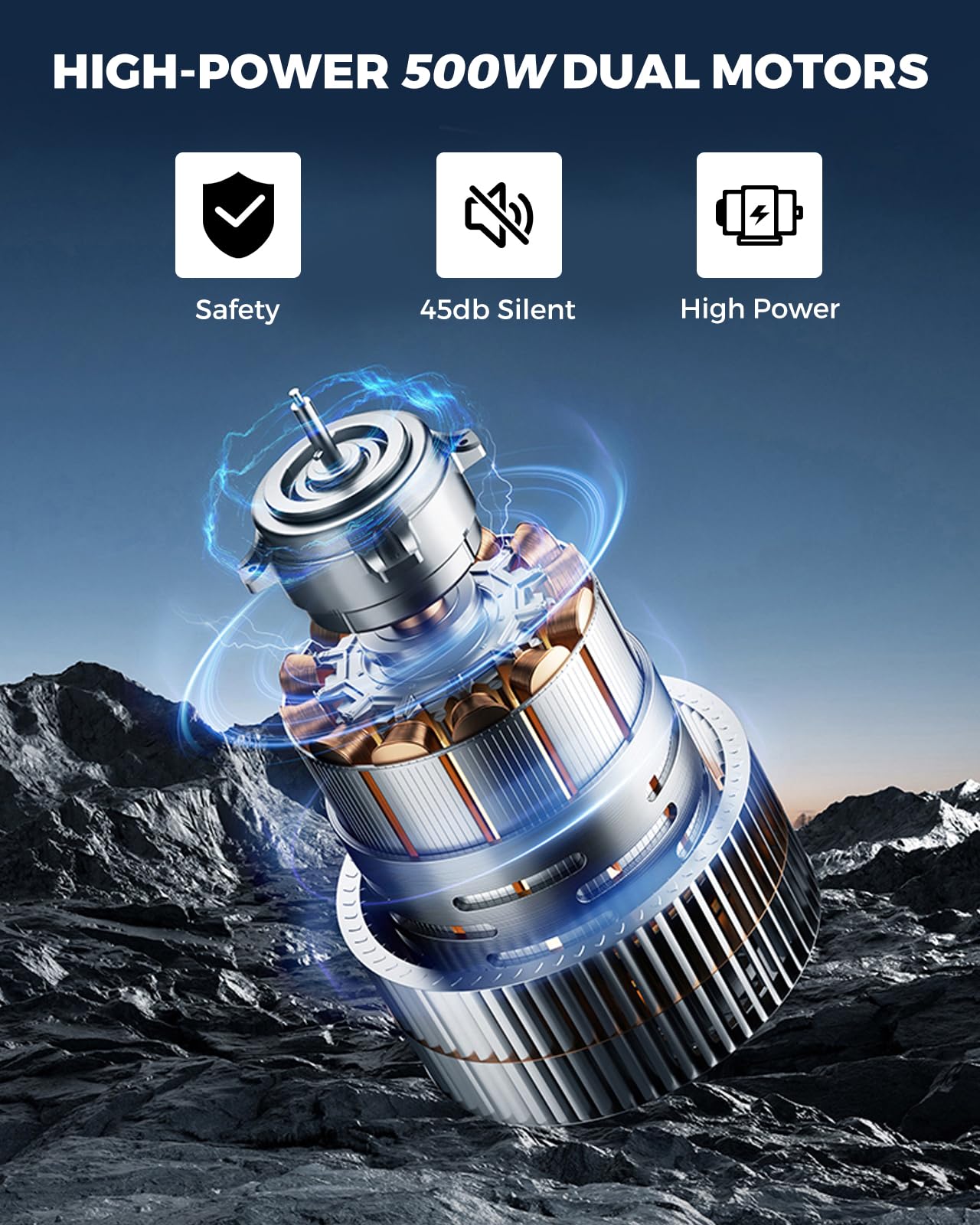 Foldable Electric Wheelchair – 500W Dual Motor, 20 Mile Range, 350 lb Capacity, Aluminum Alloy Frame