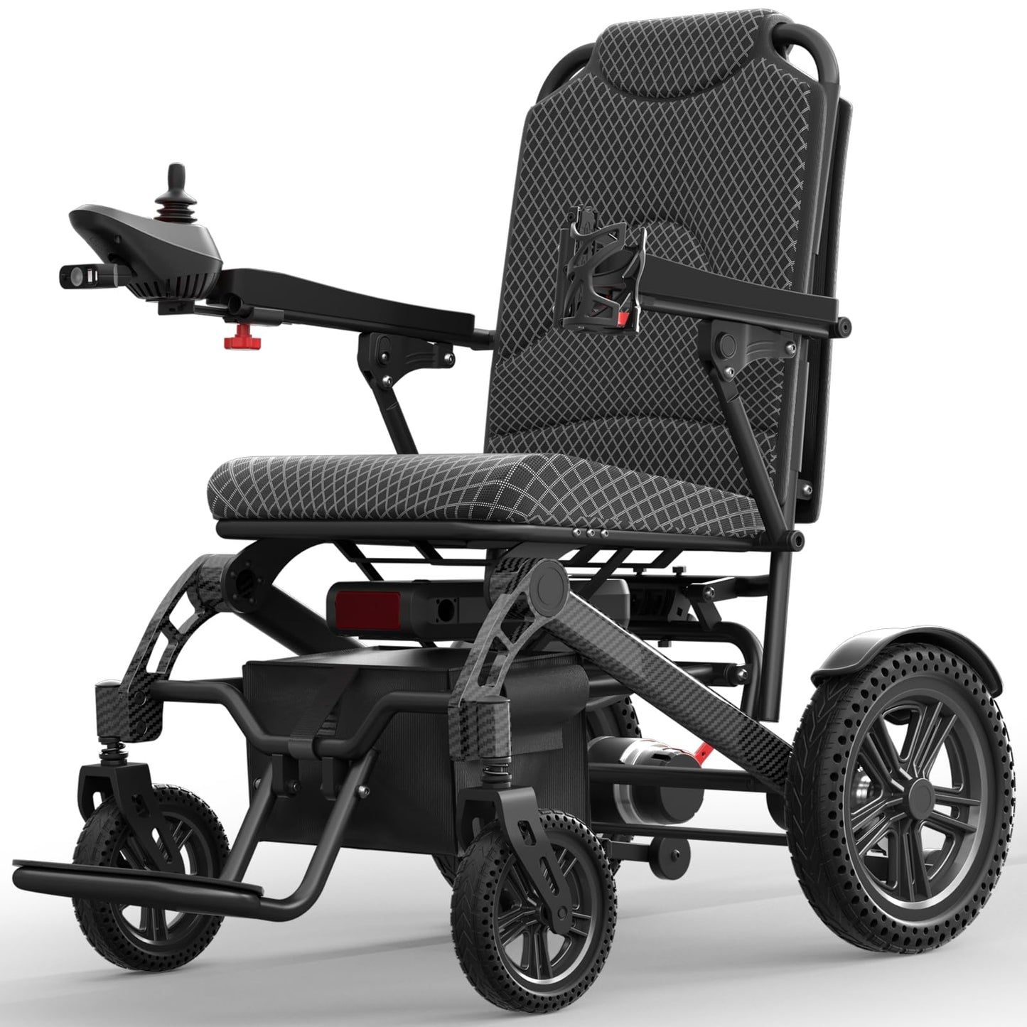 Foldable Electric Wheelchair – 500W Dual Motor, 20 Mile Range, 350 lb Capacity, Aluminum Alloy Frame